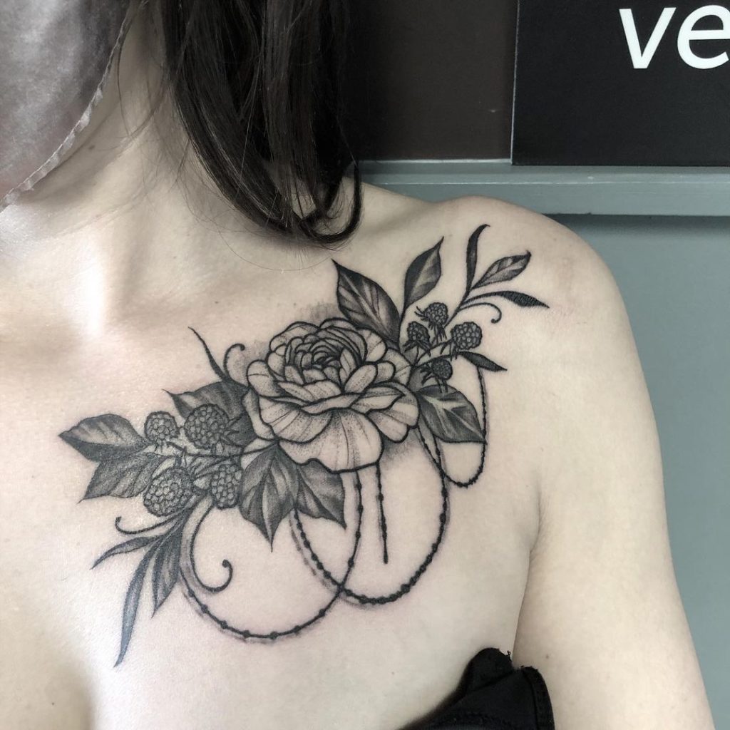 Cute Female Chest Tattoos
