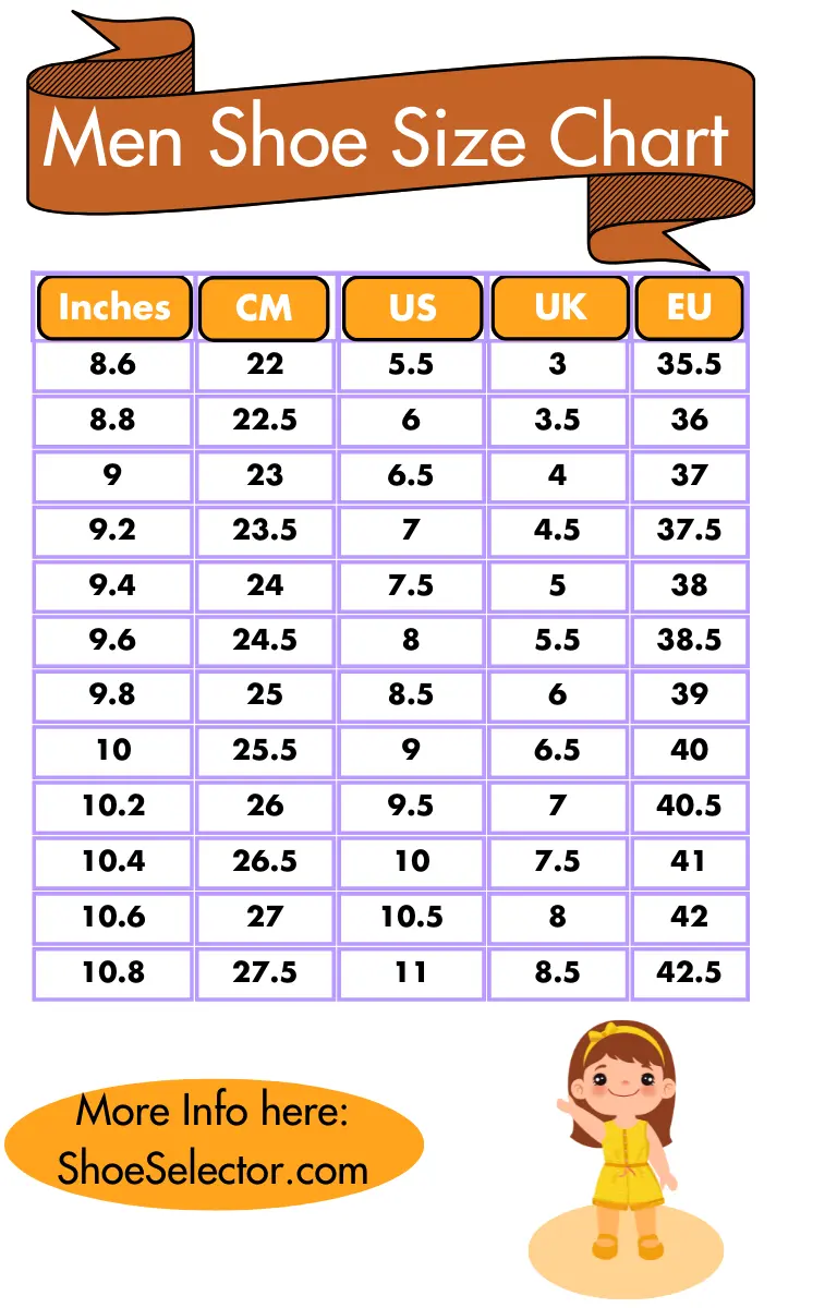 Female to Men Shoe Size Converter