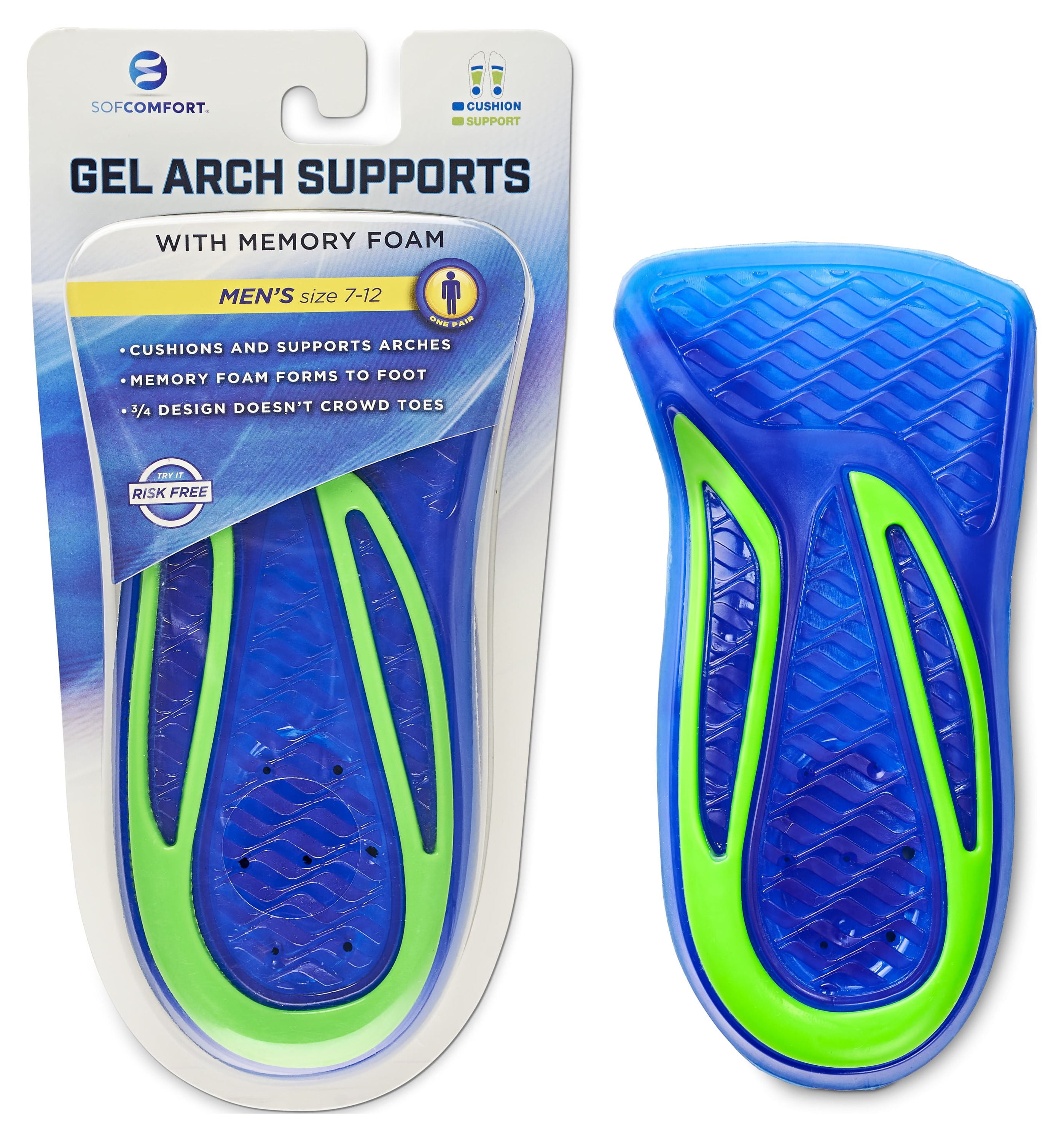 Gel Arch Support Memory Foam Insole Men S 7 12 Gel Arch Support Memory Foam Insole Men S 7 12