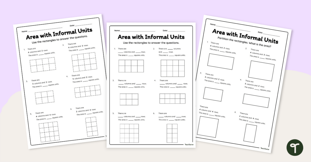 Measuring Area With Informal Units Teaching Resource Teach Starter Measuring Area With Informal Units Teaching Resource Teach Starter