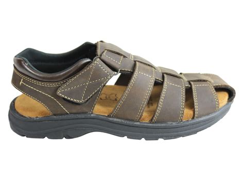 Men's Leather Closed Toe Sandals