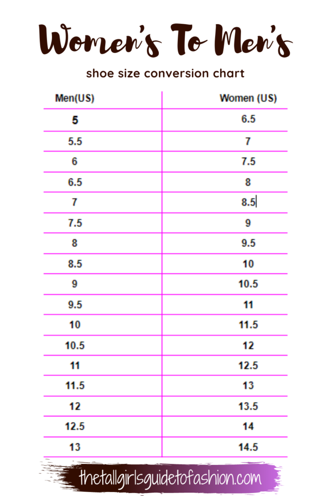 Mens Sizes In Womens Clothing