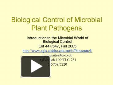 Ppt Biological Control Of Plant Pathogens Powerpoint Presentation Ppt Biological Control Of Plant Pathogens Powerpoint Presentation