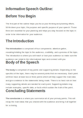 Sample Of An Informative Speech