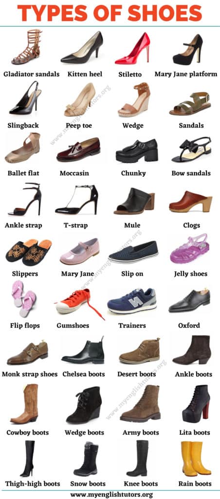 Types Of Shoes List Of 35 Shoe Styles With The Picture My English Types Of Shoes List Of 35 Shoe Styles With The Picture My English
