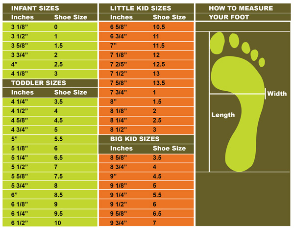 Youth Shoe Size Chart