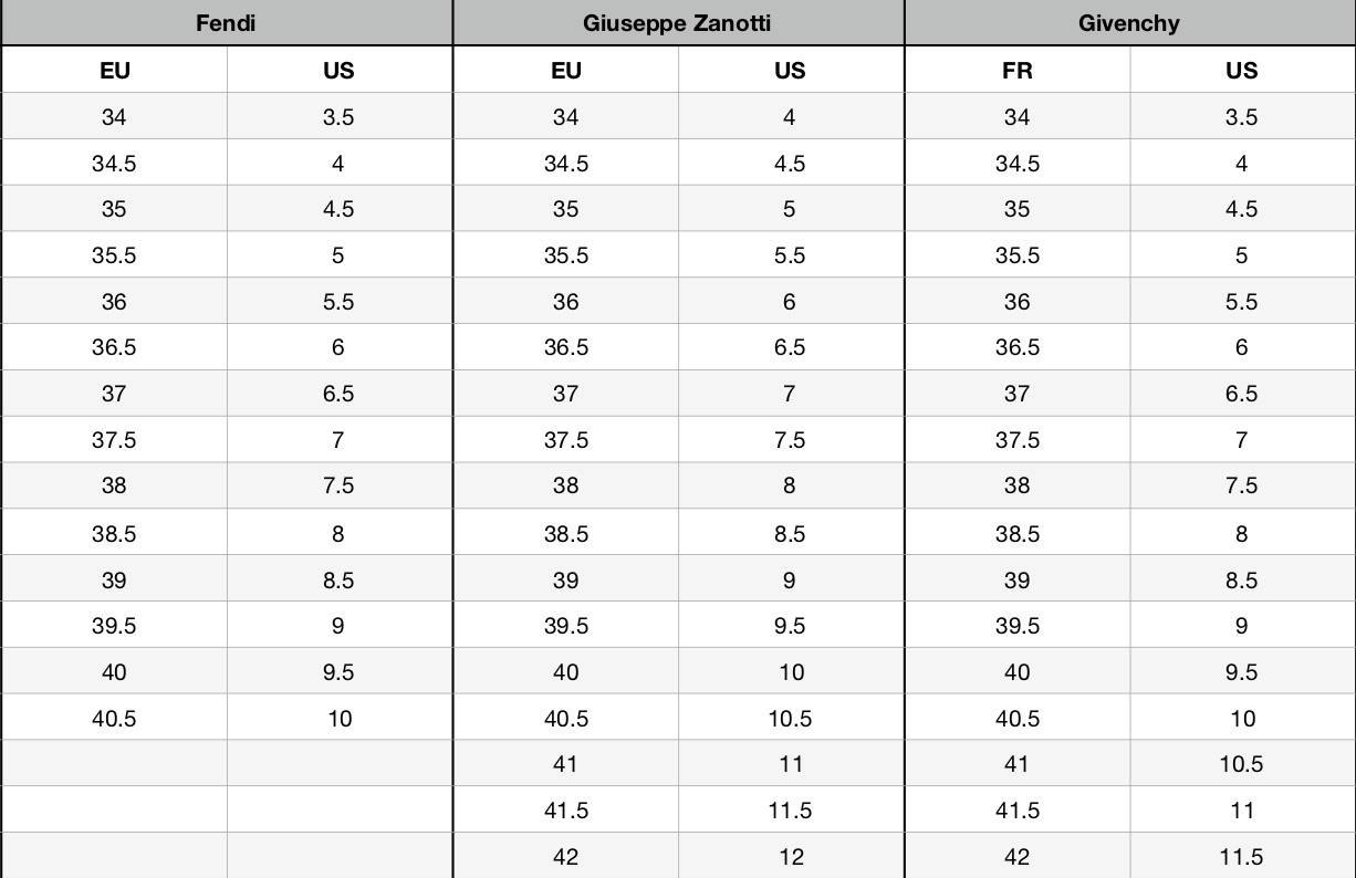 9 to Men Size Conversions