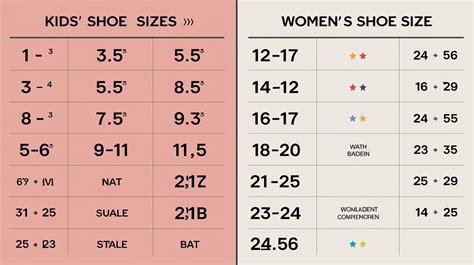 Womens to Kids Size Conversion Guide Womens to Kids Size Conversion Guide